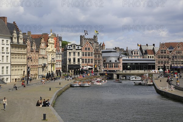 View from Michalsbridge Sint Michielsbrug to river Leie