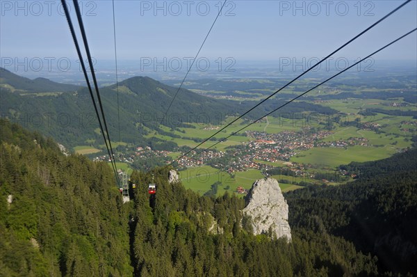 View from the Kampenwandbahn to Aschau