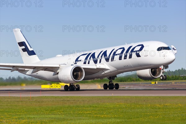 A Finnair Airbus A350-900 with the registration OH-LWE takes off from Helsinki Airport