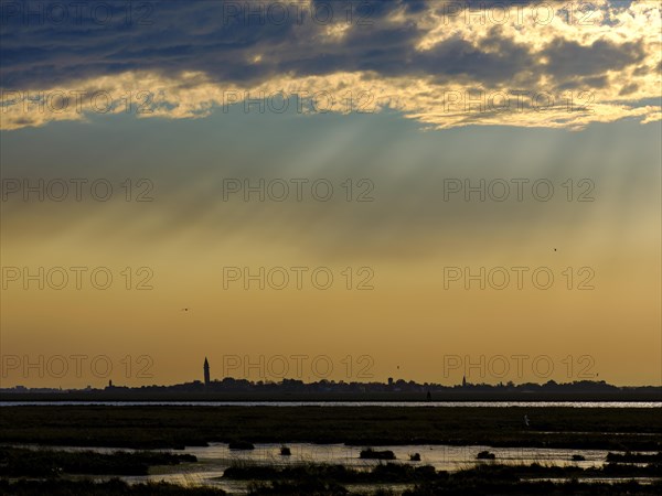 Dramatic clouds over the lagoon of Venice