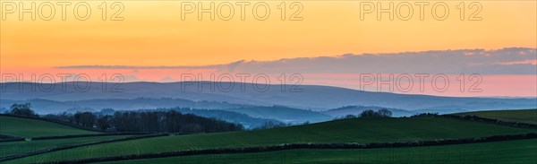 Sunset over Totnes fields