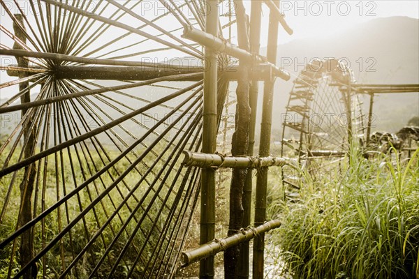 Irrigation of the rice terraces in Pu Luong