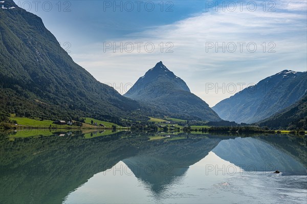 Little lake Bergheimsvatnet in the mountains near Byrkjelo