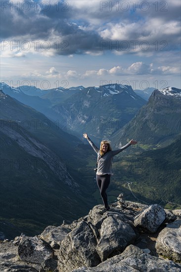 Woman standing on Dalsnibba View point