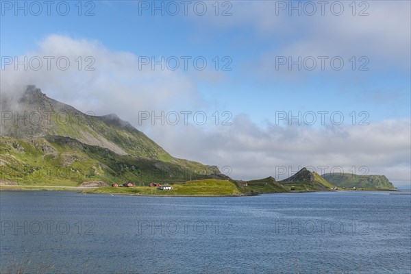 Remote little bay and settlement along the road to the Nordkapp