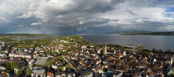 The town of Radolfzell on Lake Constance after a thunderstorm