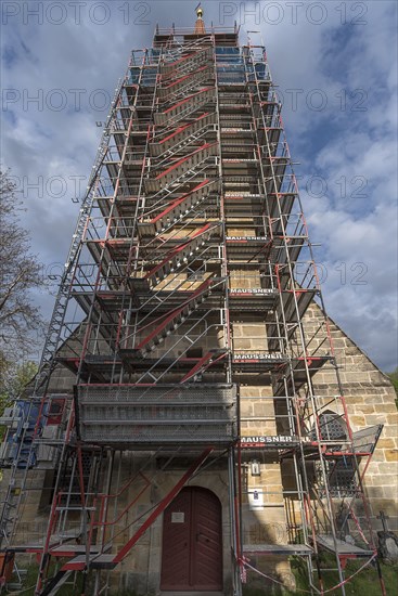 Tower scaffolding of the St. Egidien Church