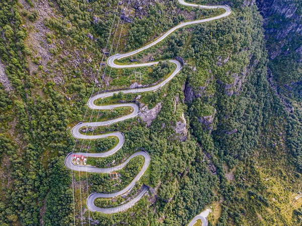 Zigzag road leading down to Lysebodn