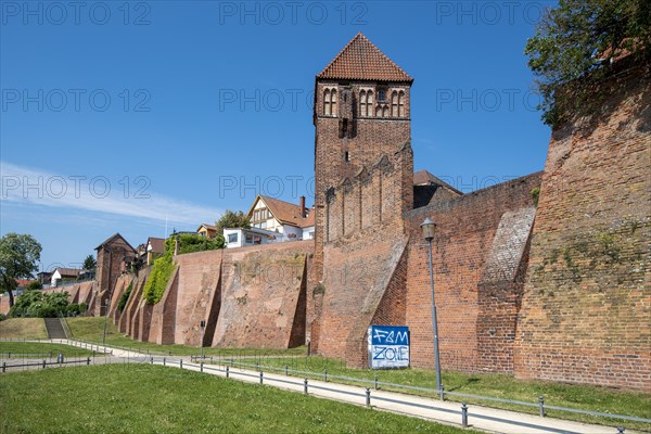 Historic city wall with Elbtor