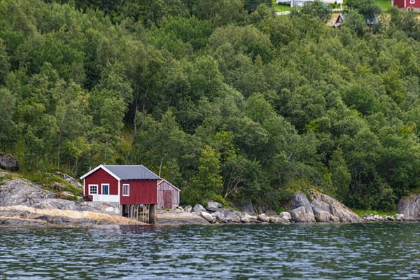 Boat shed before Svartisen glacier