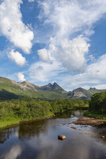 Beautiful river in the mountains of Andenes