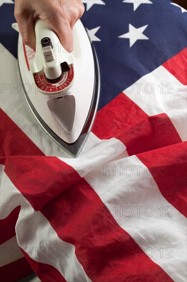 Ironing out the wrinkles in the american flag Concept