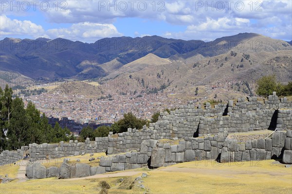 Fortress walls of the Inca ruins Sacsayhuaman