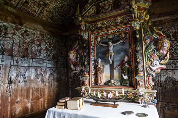 Wall paintings in the Unesco world heritage site Urnes Stave Church