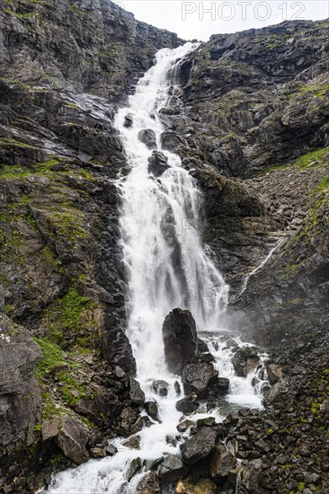 Waterfall along Trollstigen mountain road