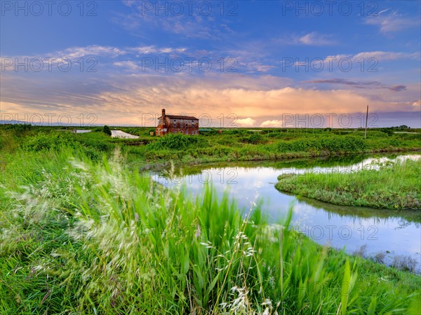 Abandoned stone house in the Venice lagoon