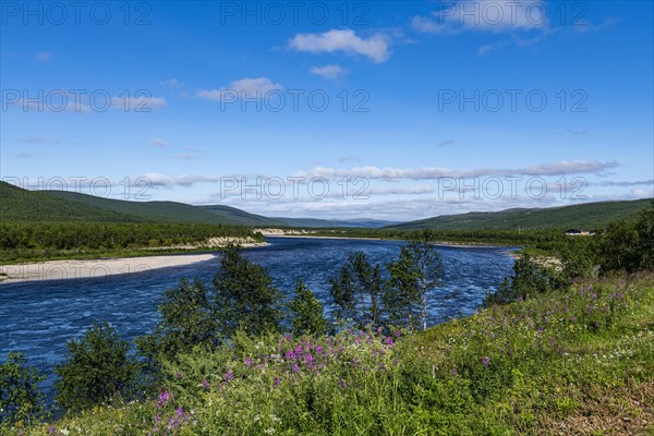 Karasjohka river bordering Norway and Finland
