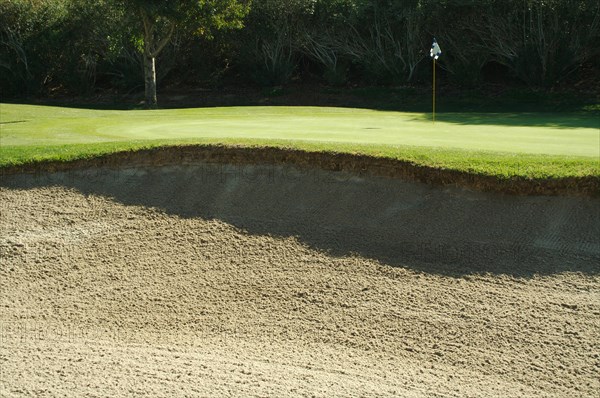 Abstract of golf course bunkers on a spring day