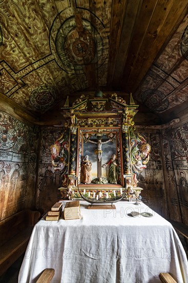 Wall paintings in the Unesco world heritage site Urnes Stave Church