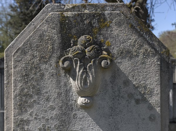 Rose relief on a Jewish gravestone