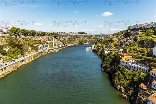 Cityscape of Porto and Vila Nova de Gaia with Douro River between