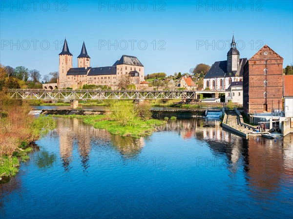 Rochlitz castle with river Zwickauer Mulde