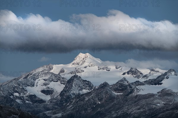 Peak of the Oetztaler Wildspitze in the moonlight