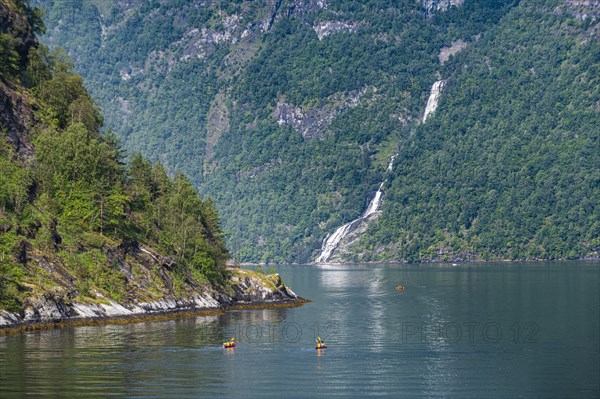 Kayakers in Geirangerfjord