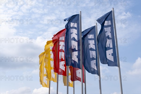 Colored flags with writing IKEA