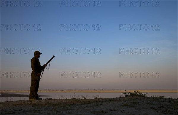 game ranger armed with rifle