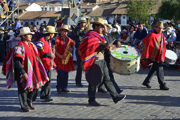 Musilkapelle at the parade on the eve of Inti Raymi