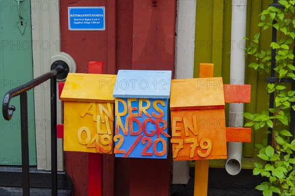 Colorful mailboxes in Vimmerby