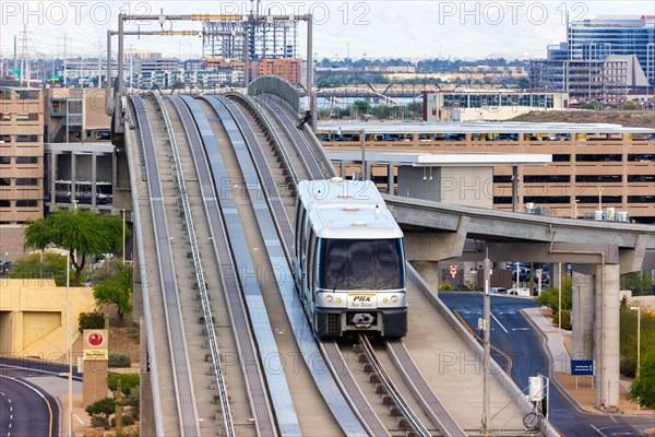 Sky Train Airport Shuttle Train Rail at Phoenix Airport