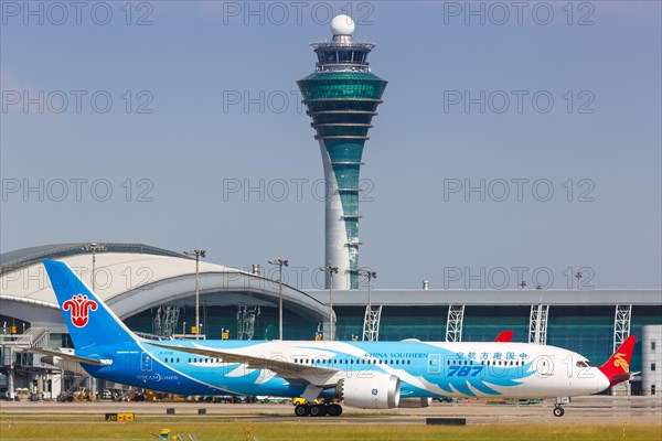 A China Southern Airlines Boeing 787-9 Dreamliner aircraft with registration number B-209E at Guangzhou Airport