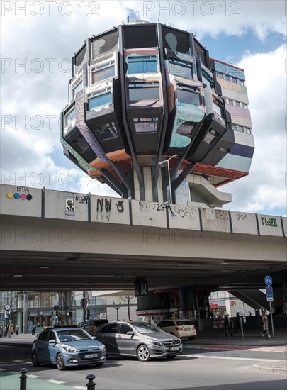 Beer brush at the A100 bridge over Schlossstrasse in Berlin-Steglitz