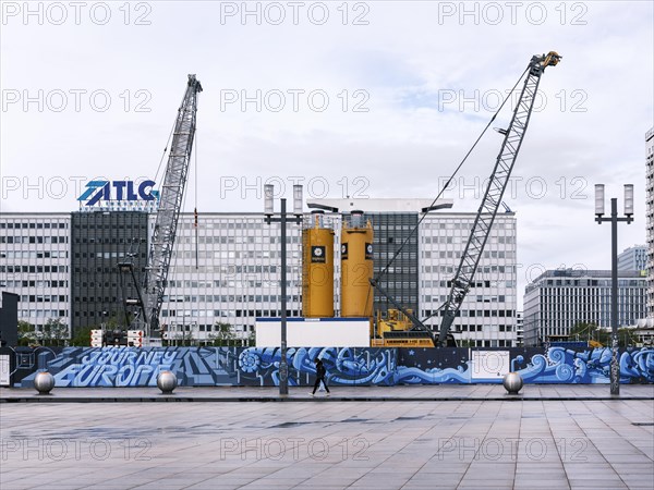 Construction site D3 after partial demolition of the base buildings of the Hotel Park Inn at Alexanderplatz