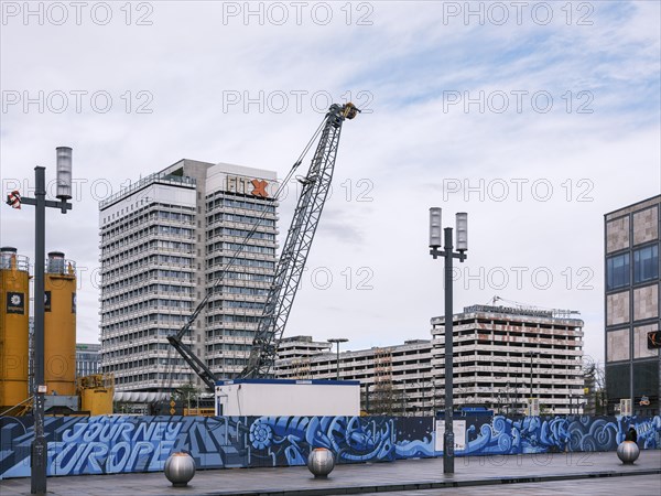 Construction site D3 after partial demolition of the base buildings of the Hotel Park Inn at Alexanderplatz