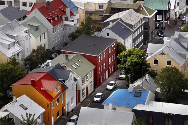 View from the tower of Hallgrimskirkja to the city