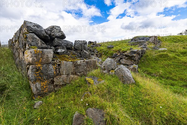 Ruins from a viking settlemnt in the Lofotr Viking Museum