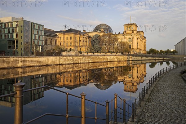 Reichstag with Spree river in morning light