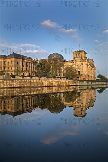 Reichstag with Spree river in morning light