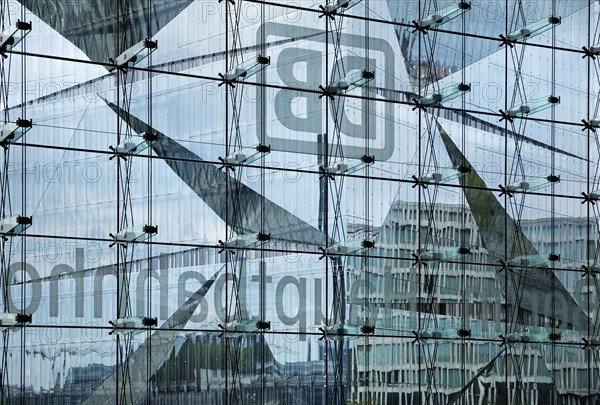 Cube Berlin seen through the glass facade of the main station