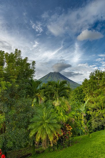 View of the active volcano in Arenal La Fortuna Volcano