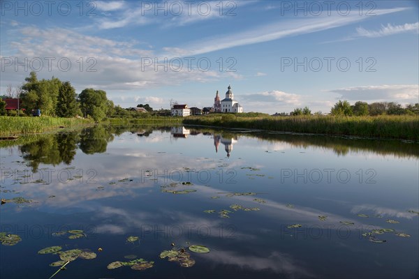 Abandonded church reflecting in the Kamenka river