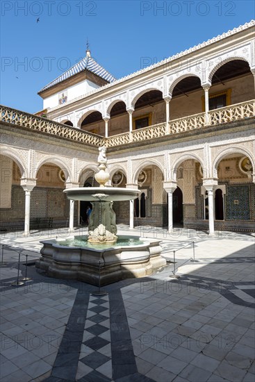 Inner courtyard with archways and fountain