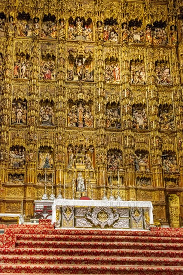 Golden main altar with biblical figures