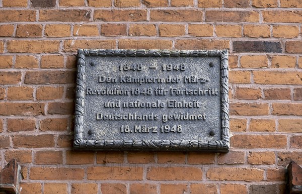 Commemorative plaques for Fritz Reuter and the March Revolution 1848 at Doemitz Fortress