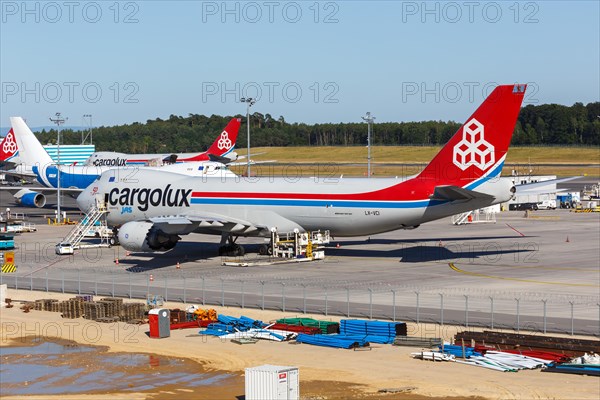 A Boeing 747-8F aircraft of Cargolux with registration LX-VCI at Luxembourg airport