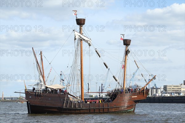 Historic ship â€žLisa von Luebeckâ€œ during 830. harbor birthday