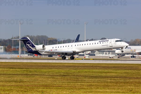 A Bombardier CRJ-900 of Lufthansa CityLine with the registration D-ACND at Munich Airport